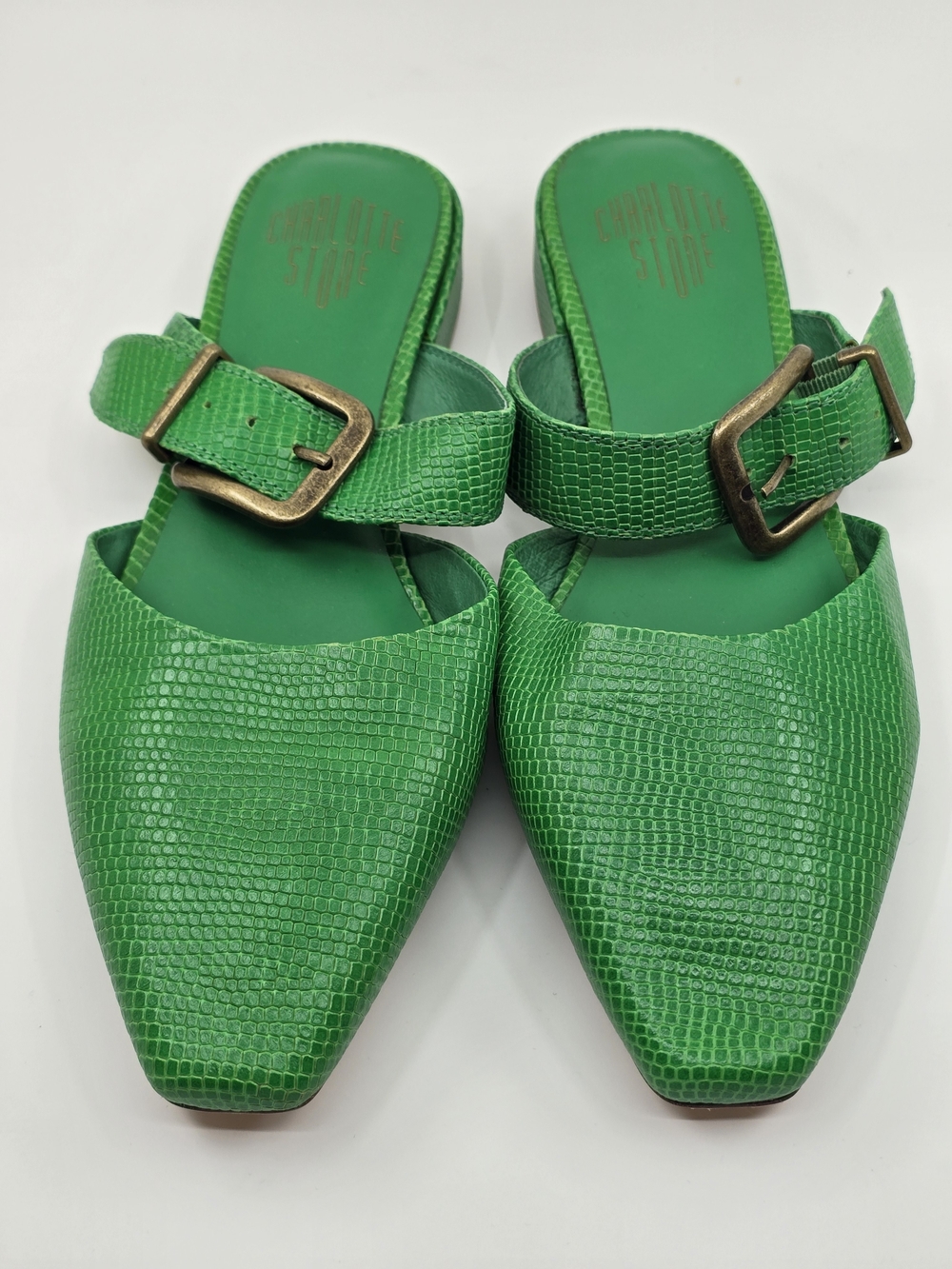 Charlotte Stone- "Pam" Mules - Color: Hot Mint- Size:10 - Excellent Condition